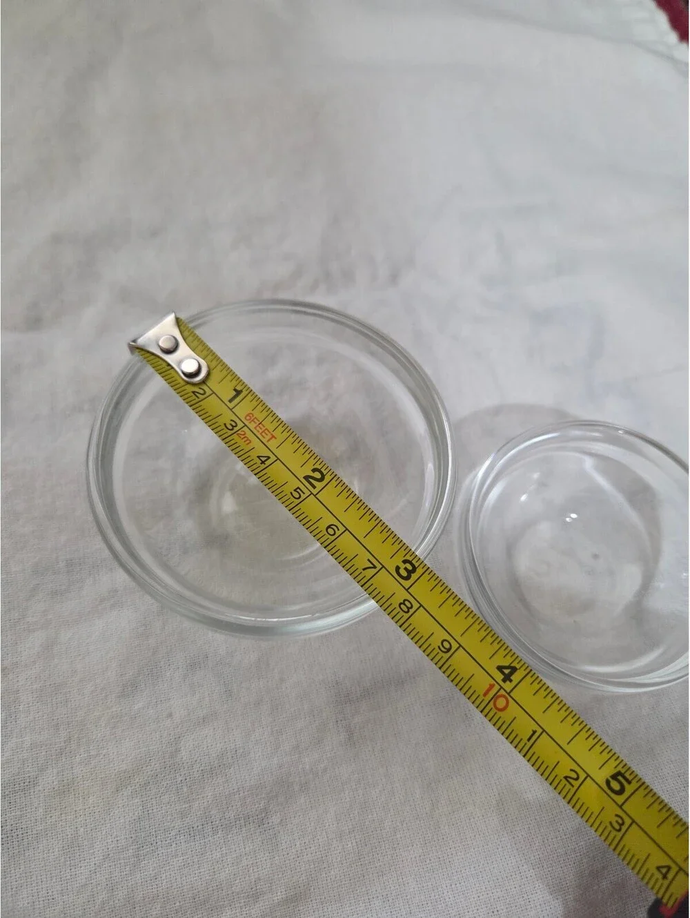 Clear tempered glass stackable prep and ingredient bowls